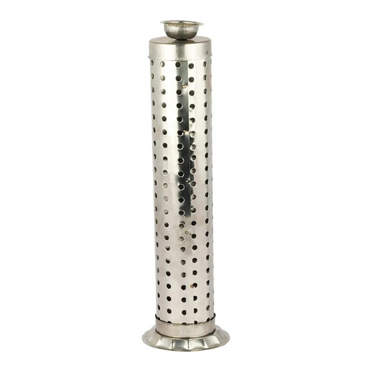 Steel Agarbatti Stand for Puja | Incense Stick Holder with Ash Catcher | 25cm Height
