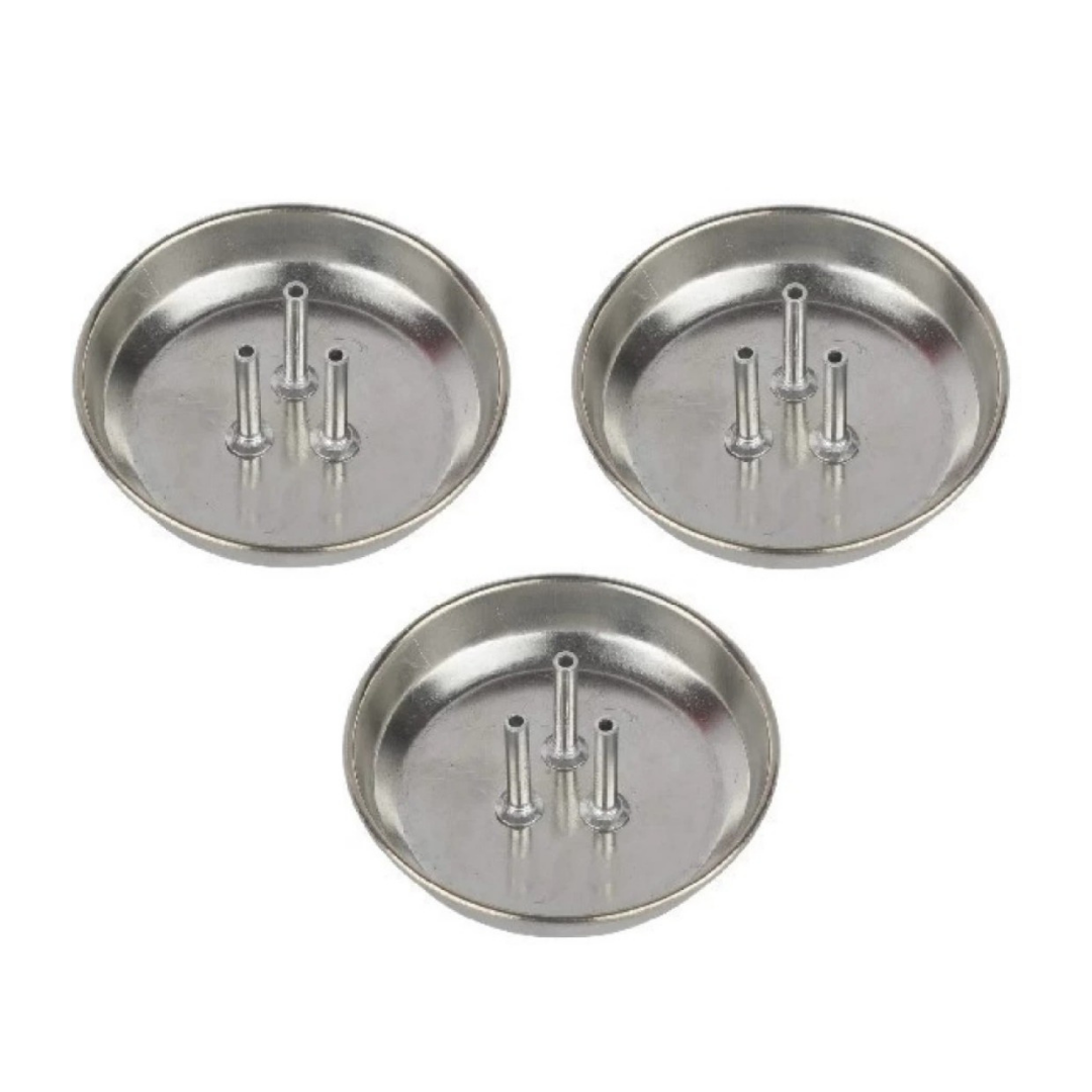 Stainless Steel Agarbatti Stand Plate / Incense Holder holds 3 Agarbattis (Pack of 3)