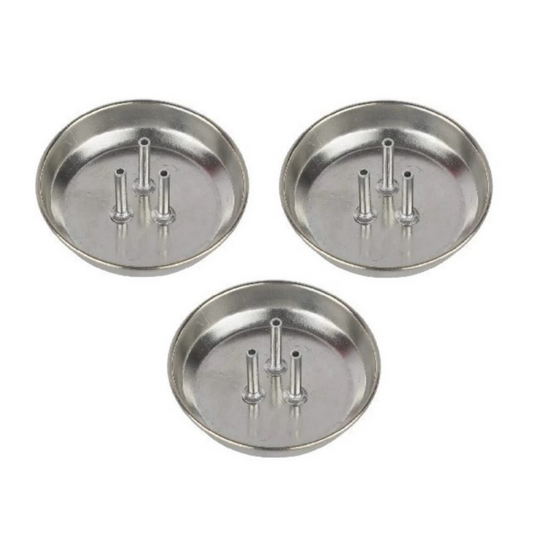 Stainless Steel Agarbatti Stand Plate / Incense Holder holds 3 Agarbattis (Pack of 3)