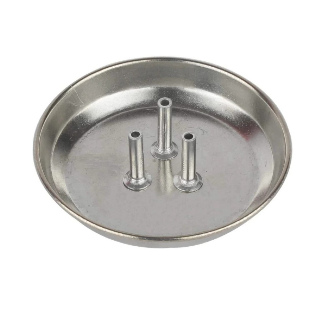 Stainless Steel Agarbatti Stand Plate / Incense Holder holds 3 Agarbattis (Pack of 3)