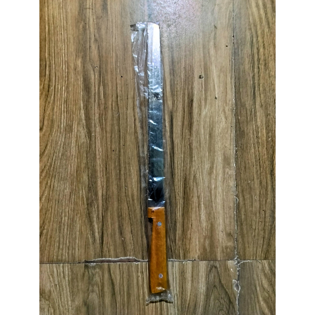 Steel Bakery Knife with Wooden Handle β Serrated Blade for Cake and Pastry Cutting