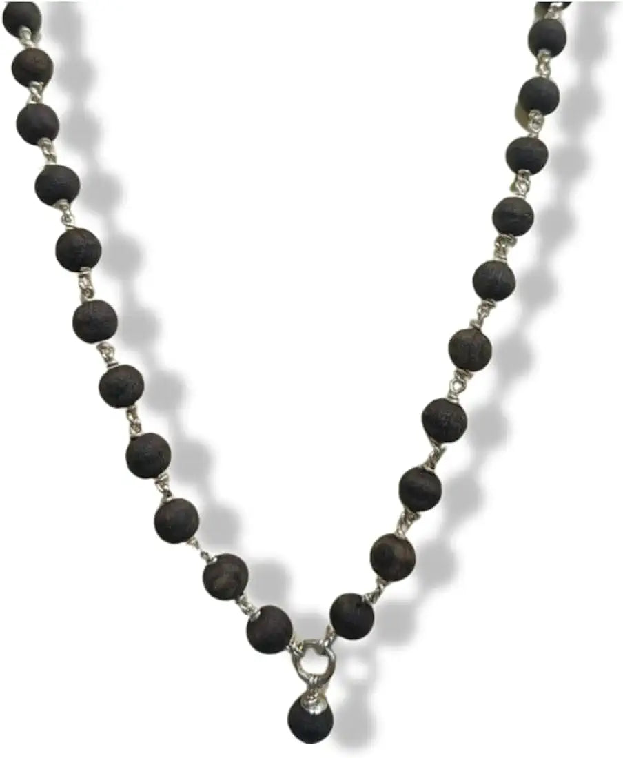 Karungali Copper malai 6mm| Unpolished Natural Color| Malai |Original Karungali malai-6mm | 54 Beads |Ebony Blackwood with Copper |Spiritual Accessories