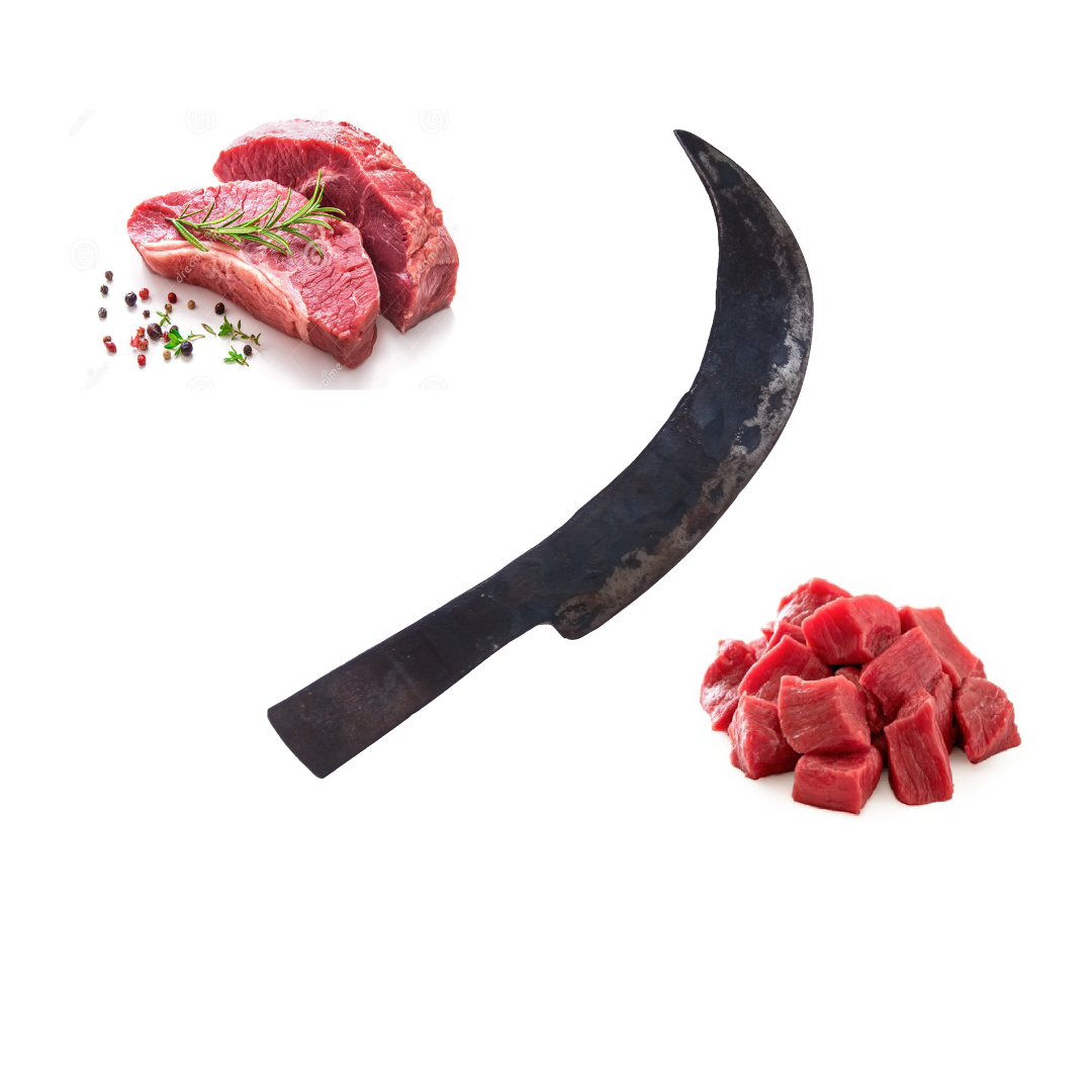 Handmade Leaf Spring Steel Cleaver Knife / Meat Cutter / Iron Butcher Knife / Fish Chopper / Vettukathi