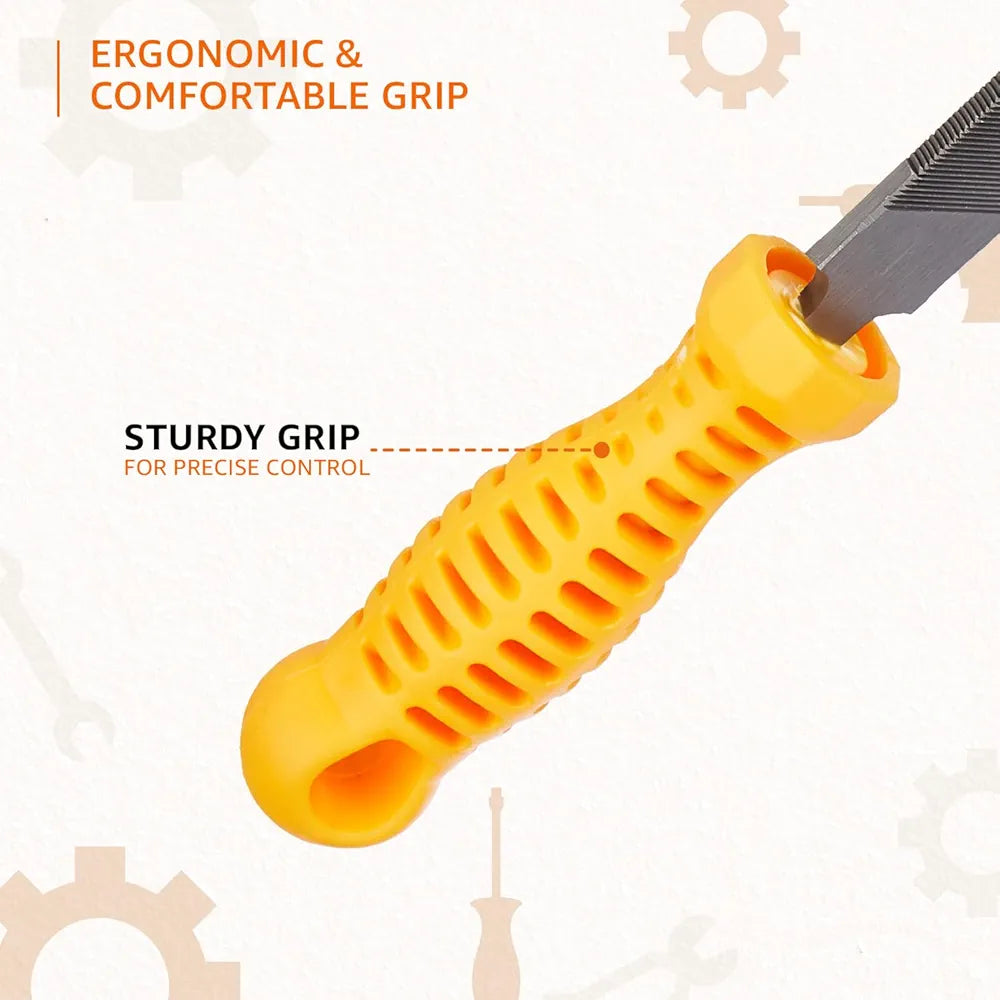 "10cm Triangular File with PVC Handle β Ideal for Sharpening Knives, Vegetable Choppers, and Billhooks for Home Kitchen Use"