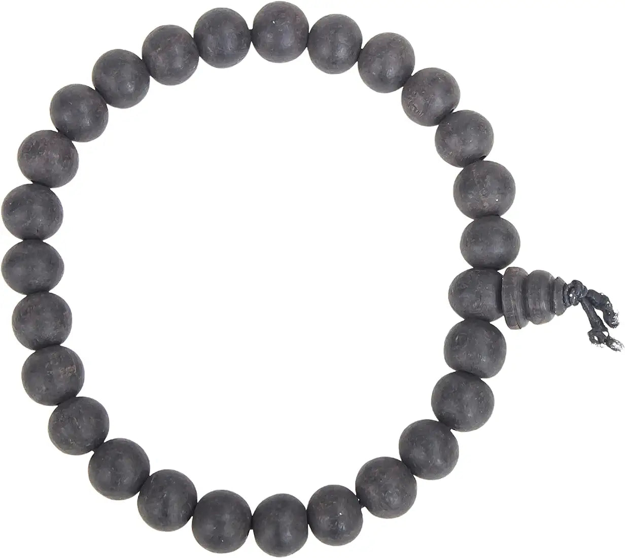 Natural Unpolished Karungali Bracelets Original | Karungali Kattai Bracelet 8mm - Natural Black Ebony Wood 8mm Bead Size Natural Black 1 Piece