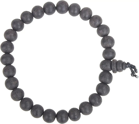 Natural Unpolished Karungali Bracelets Original | Karungali Kattai Bracelet 8mm - Natural Black Ebony Wood 8mm Bead Size Natural Black 1 Piece