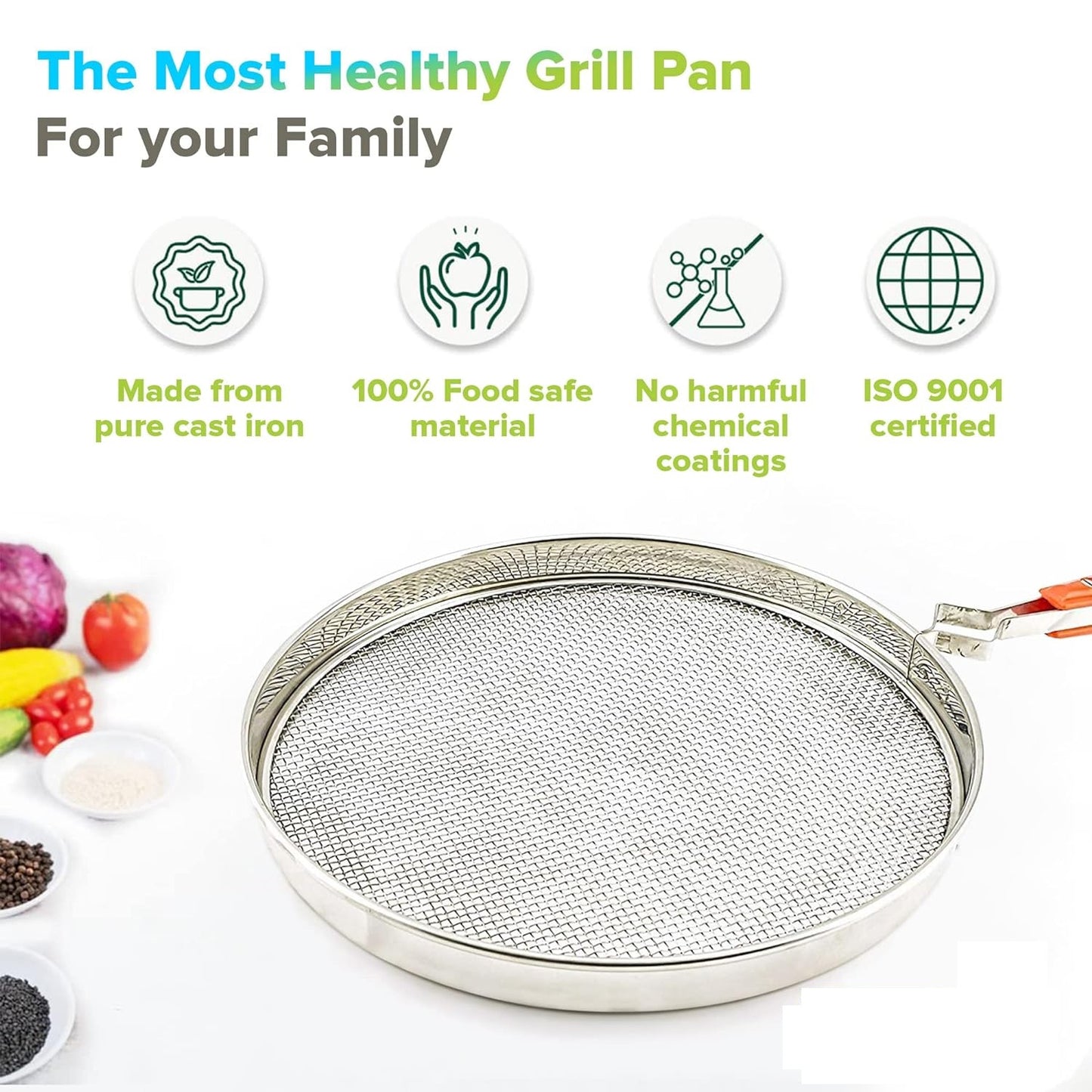 Phulka Grill for Gas Stove, Grill Tawa Jali for Kitchen, Cooking Stainless Steel Papad Jali, Mesh Brinjal Roaster, Roti Grill Basket, Pulka Pan Roaster Grill for Gas