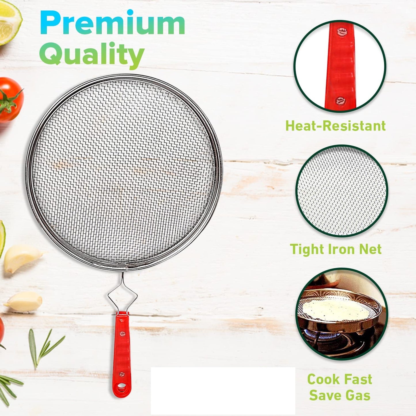 Phulka Grill for Gas Stove, Grill Tawa Jali for Kitchen, Cooking Stainless Steel Papad Jali, Mesh Brinjal Roaster, Roti Grill Basket, Pulka Pan Roaster Grill for Gas