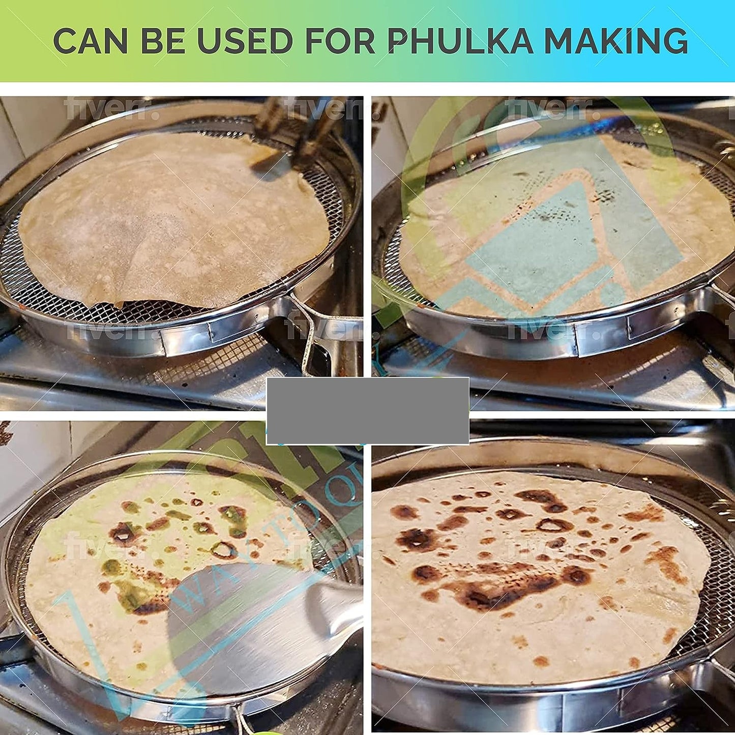 Phulka Grill for Gas Stove, Grill Tawa Jali for Kitchen, Cooking Stainless Steel Papad Jali, Mesh Brinjal Roaster, Roti Grill Basket, Pulka Pan Roaster Grill for Gas