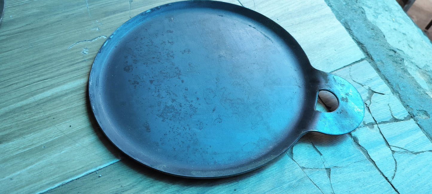 "10.5 - Inch Iron Dosa & Roti Tawa: Gas & Induction Compatible with Side Edges"
