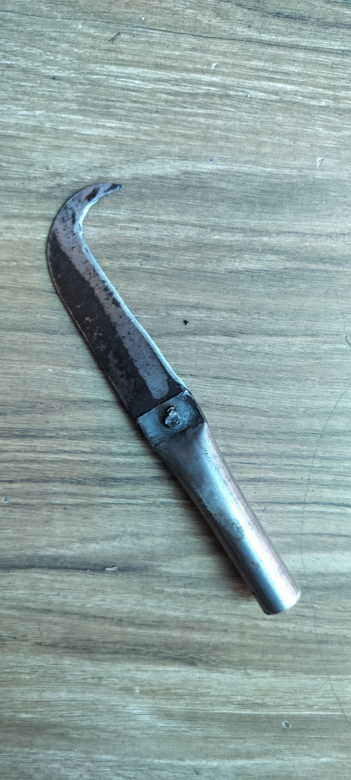 Small Curved Knife / Handy Iron Pairing Knife for Delicate Tasks (6 in / 15 cm)