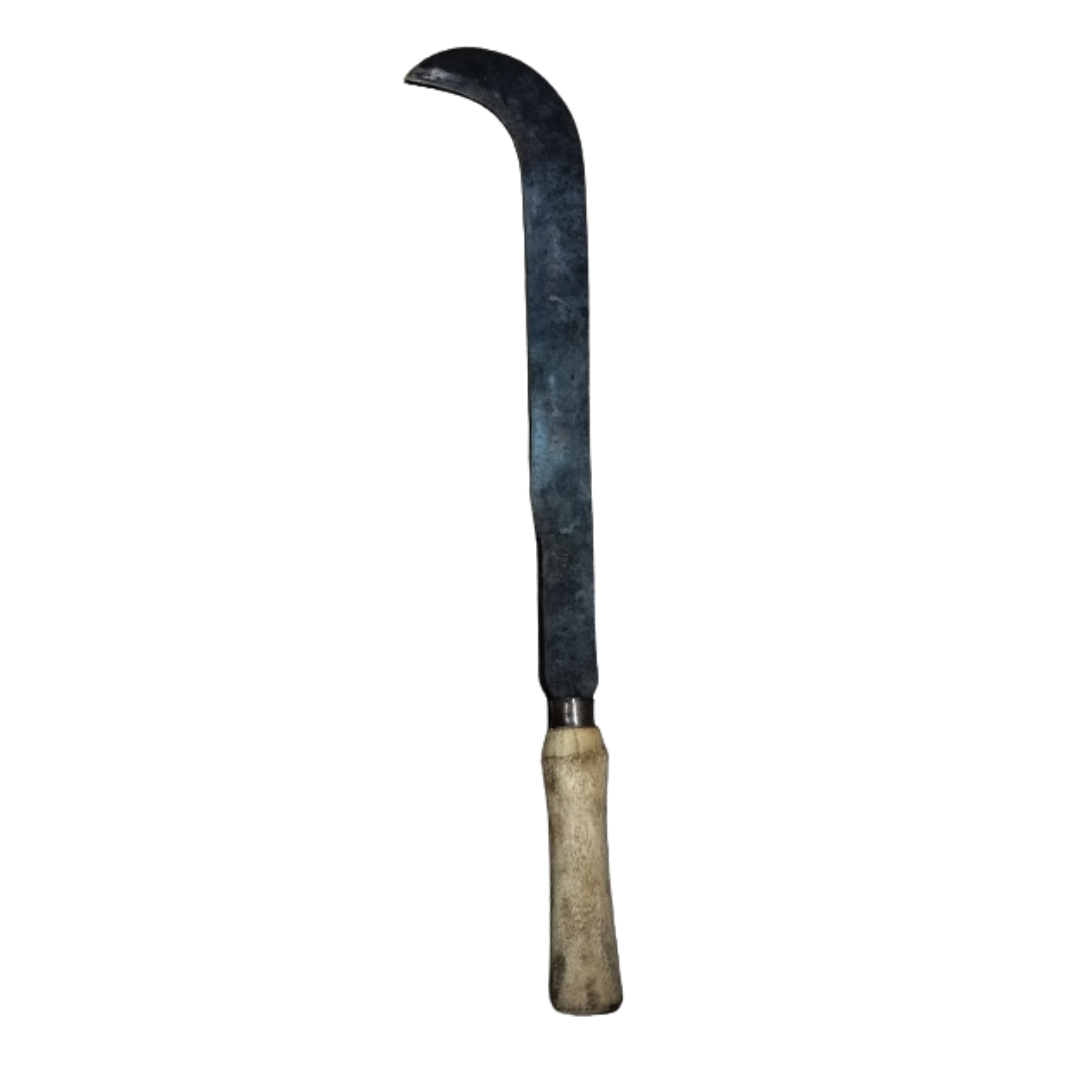 Ceremonial / Symbolic / Tribute Knife - Aruvaal for offering at temple - Handmade Iron Billhook with Wooden Handle ( 22 inch length, Light Weight)