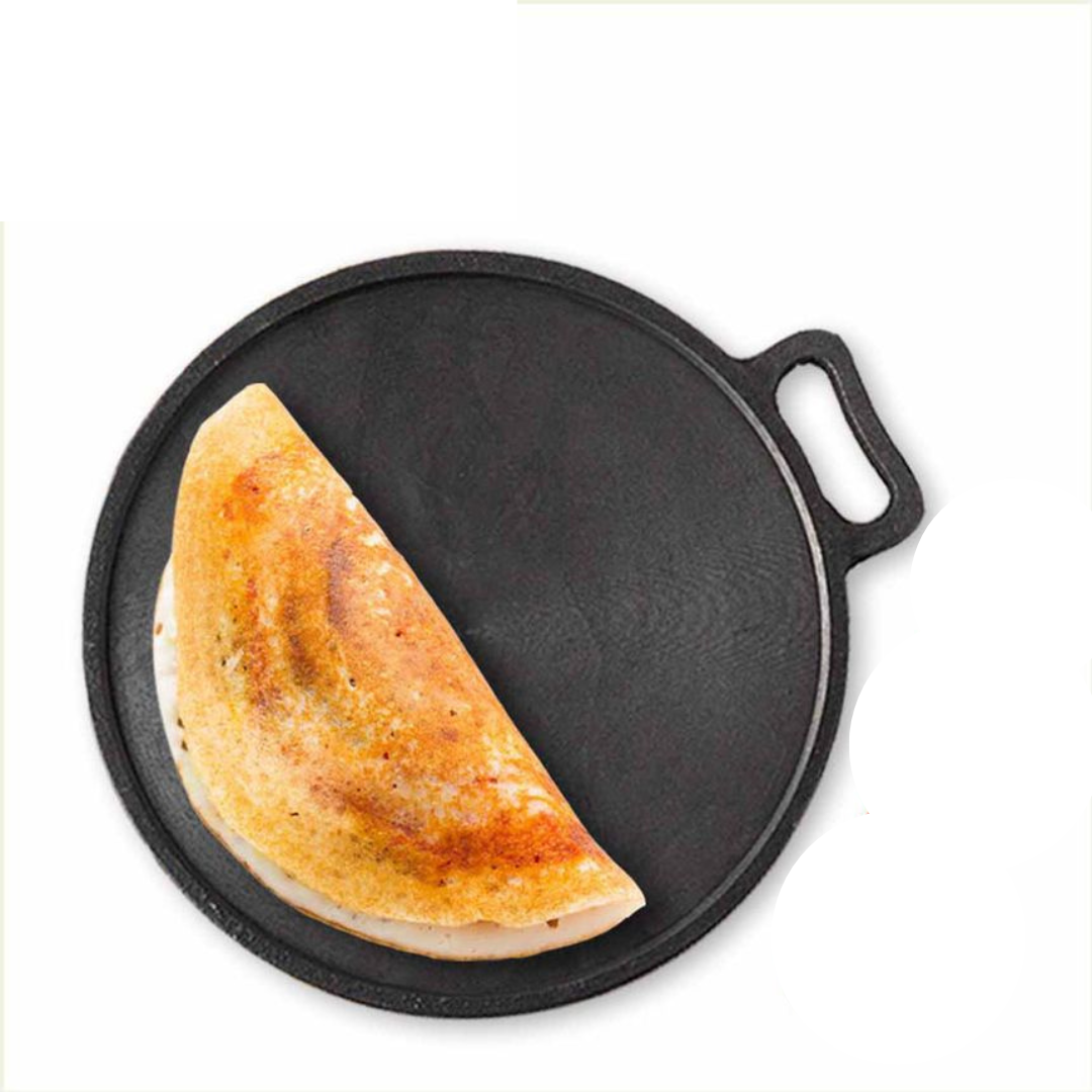 "10.5 - Inch Iron Dosa & Roti Tawa: Gas & Induction Compatible with Side Edges"