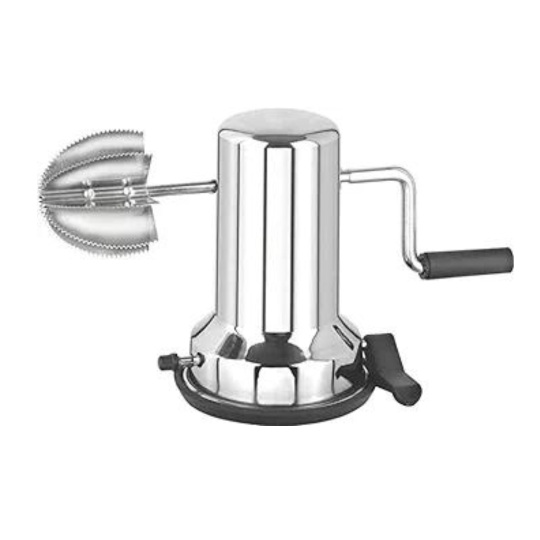 Stainless Steel Coconut Scraper for Kitchen, Vacuum Base, Rotatable Handle, Manual Operation, Silver