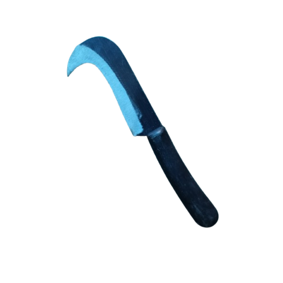 Small Curved Knife / Handy Iron Pairing Knife for Delicate Tasks with fiber handle (7 in / 17 cm)