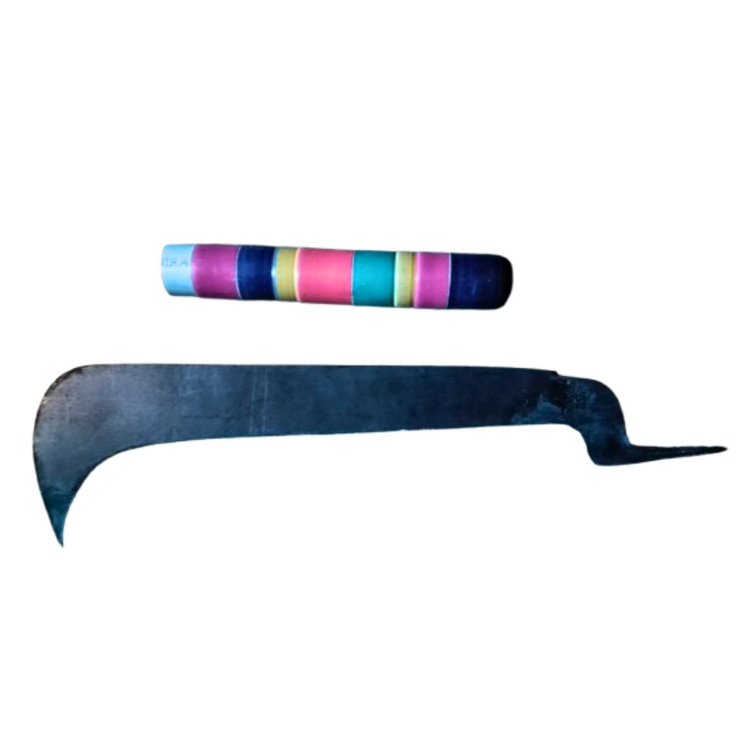 Symbolic / Ceremonial / Tribute Knife - Aruvaal for offering at temple - Handmade Iron Billhook with Wooden Handle