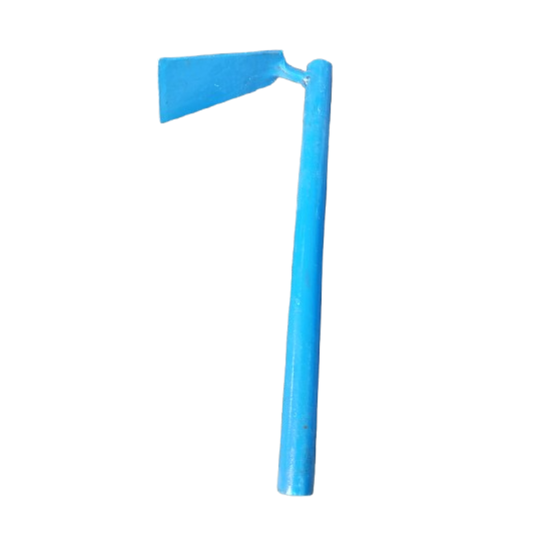 Heavy Duty Small Hand Iron Spade/Hoe for Gardening & Agriculture - 40 cm Fixed Long Handle (Kalai Kothu Manvetti/Kudaal/Favada/Para).