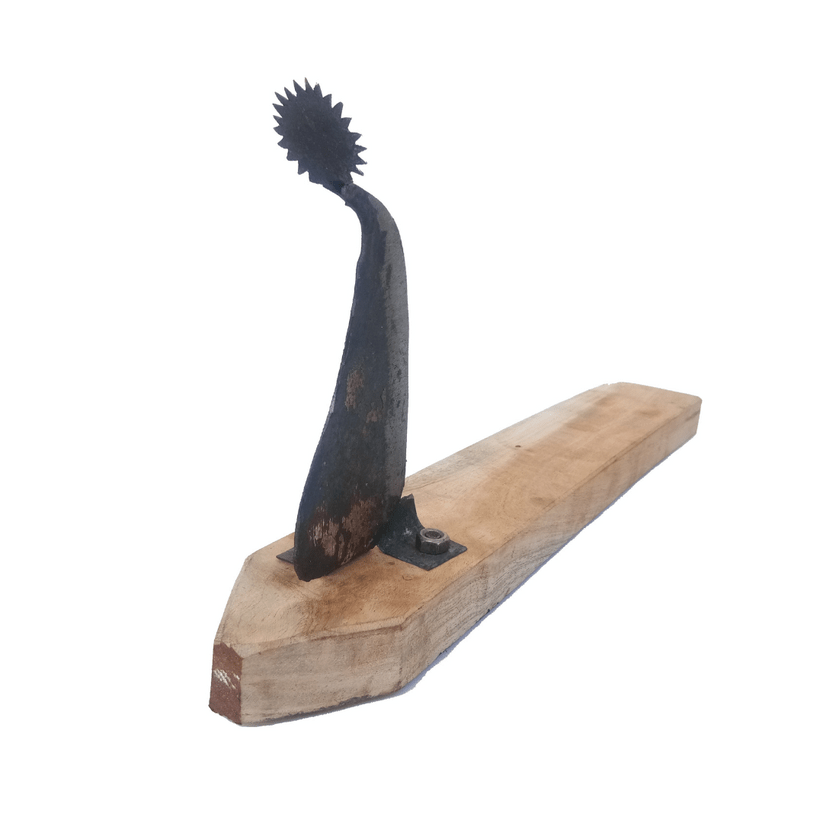 Manual Iron Blade Vegetable Chopper / Coconut Scrapper β with Wooden Base (Small Size, Length 40 cm, Width 6 cm, Blade Height 15 cm)
