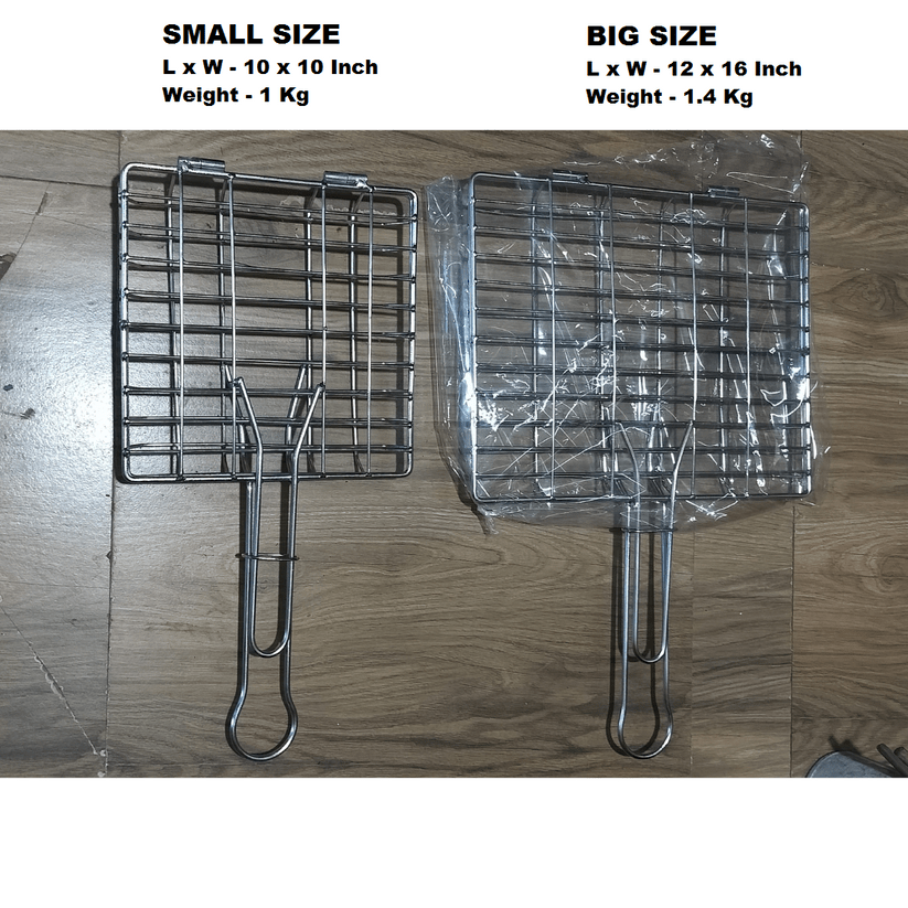 BBQ Grilling Basket, Portable Foldable Stainless Steel Barbecue Grill Basket for Roast Fish Vegetables Shrimp Steak, Chicken, Fish