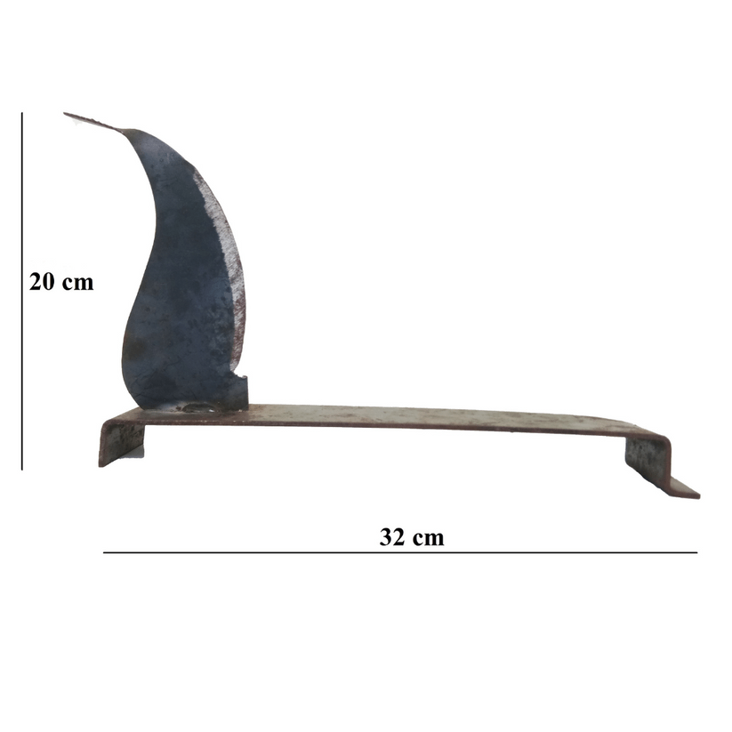 Aruvamanai / Iron Blade Vegetable Cutter / Boti Cutter Bengali / Chirava Coconut Scrapper / Kathipeeta / Thengai Thuruvi β with Iron Loha Lokhand Base (L x W x H: 32 x 5 x 20 cm, 500 g)