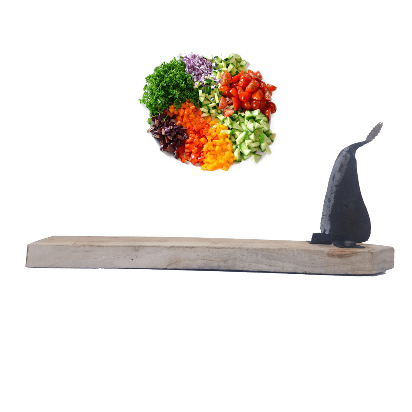 Manual Iron Blade Vegetable Chopper / Coconut Scrapper β with Wooden Base (Small Size, Length 40 cm, Width 6 cm, Blade Height 15 cm)