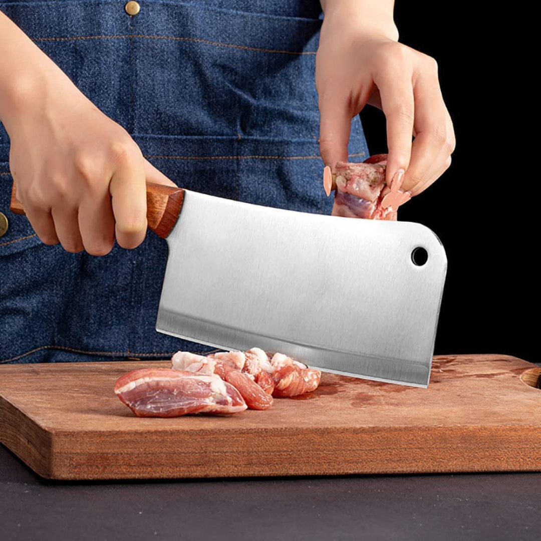 Stainless Steel Meat Knife with Wooden Handle (Small Size)