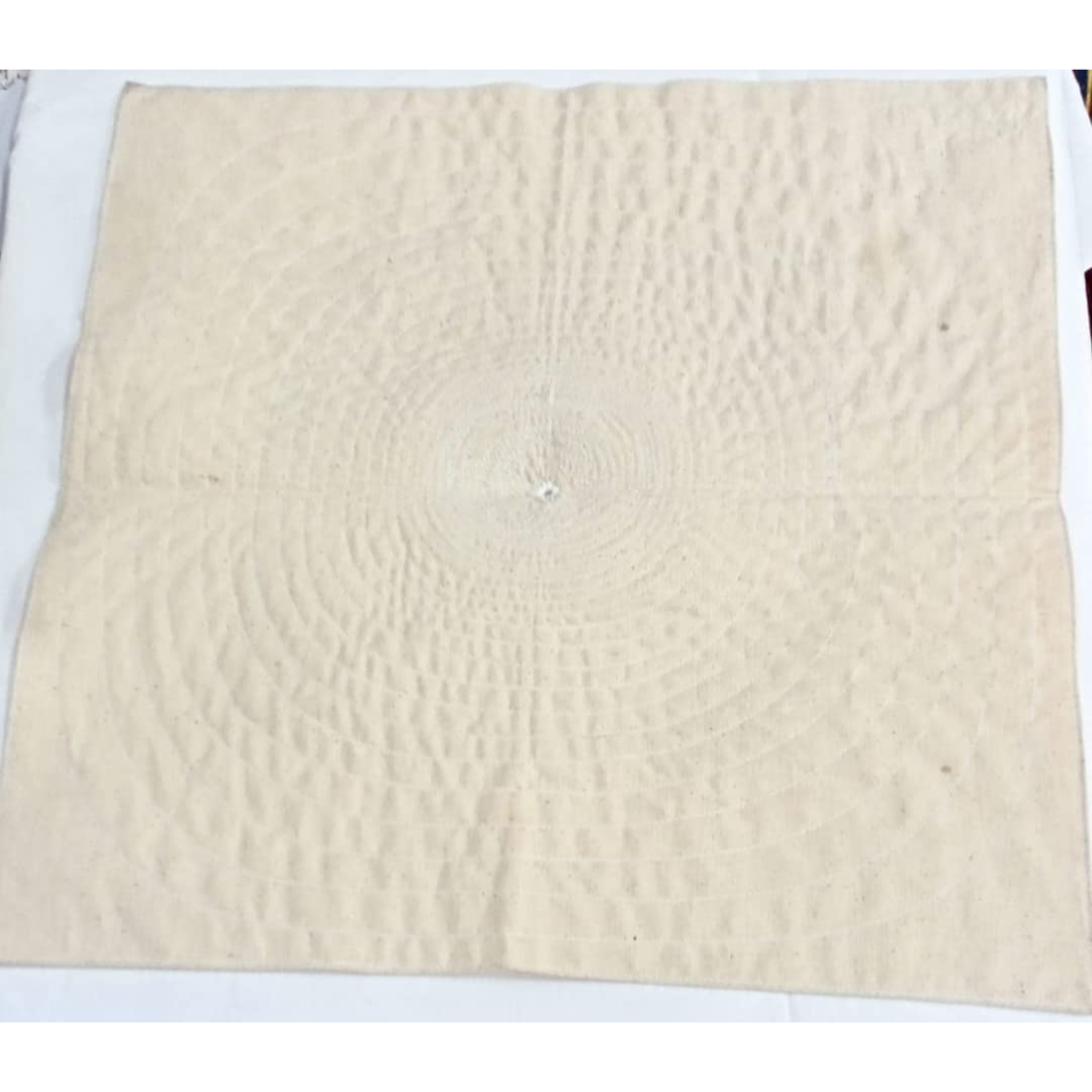 Cotton Double Layered Washable, Reusable and Hand Stitched Imarti Jalebi Cloth / Jangiri Maker with Hole for Professionals (Off White)
