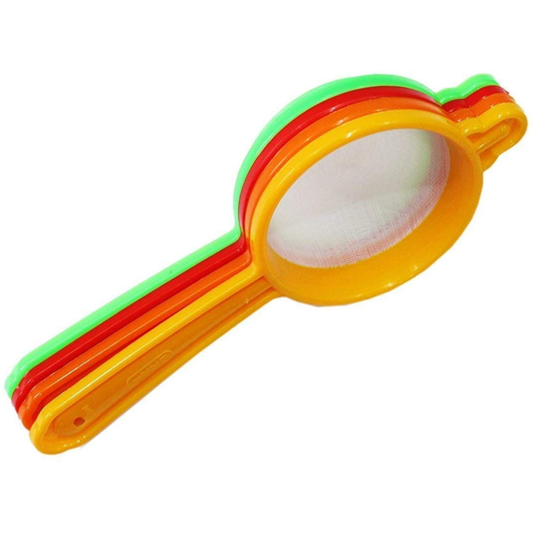 Plastic Multipurpose Tea, Coffee Strainer with Double Layer Filtration (Set of 4 Pieces)