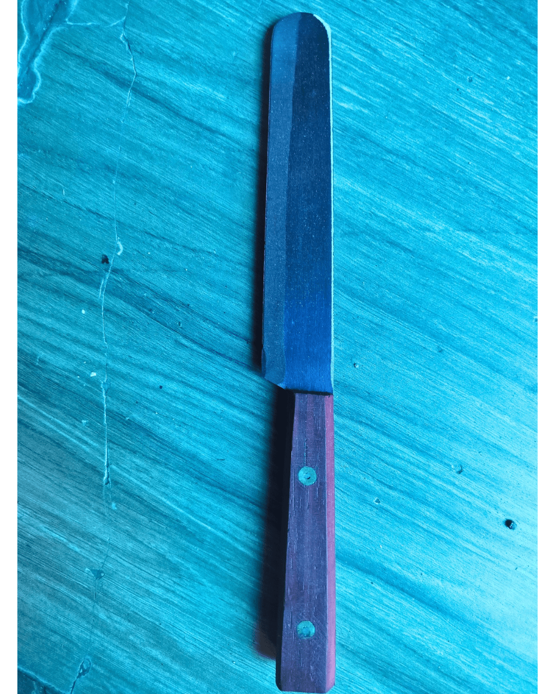 Traditional Kerala Kitchen Knife – Red Wooden Handle | Multipurpose Cutting Knife | 2-Piece Set