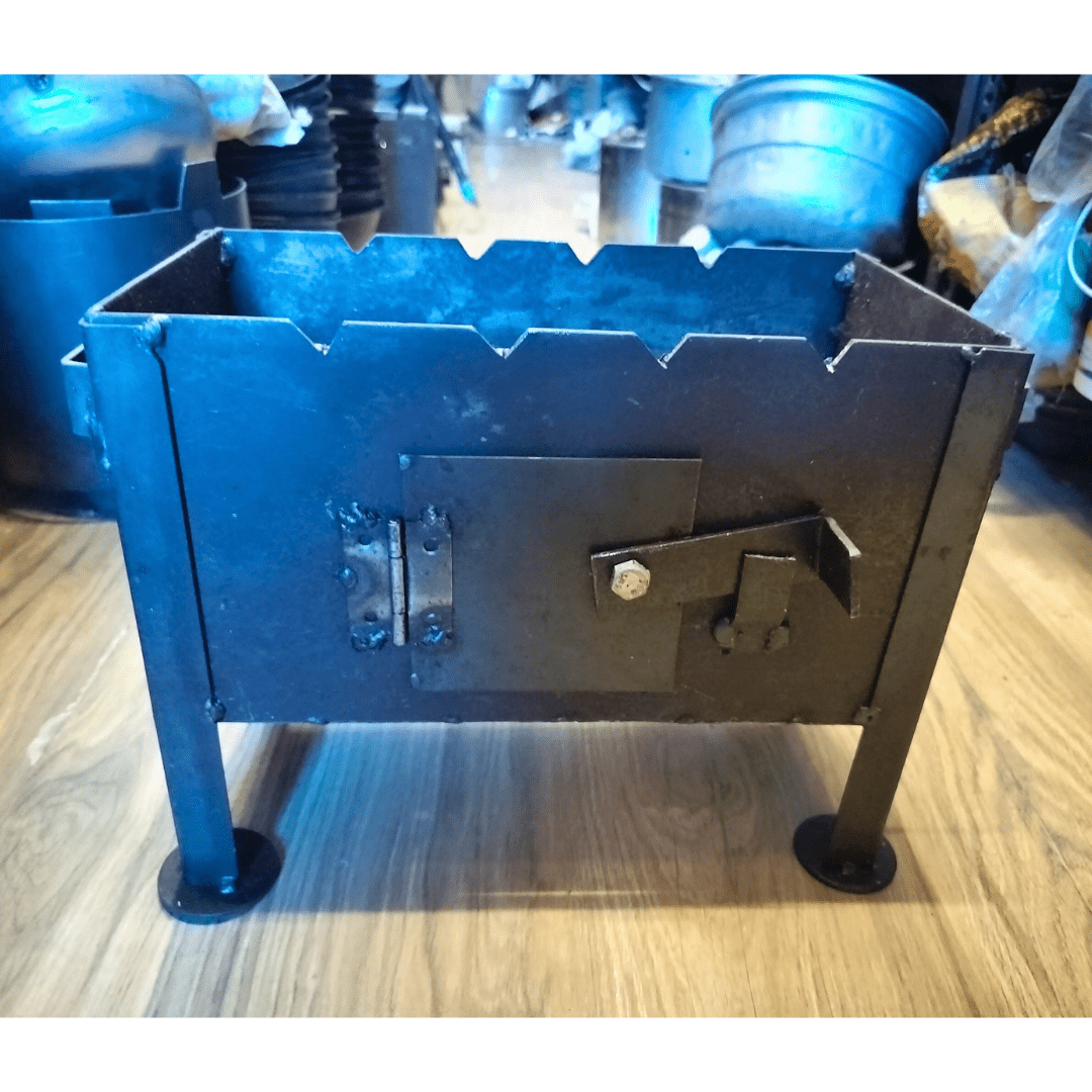 Heavy Iron Barbeque Grill Stand for Gas Stove & Charcoal | Multi-Purpose Tandoor Oven for Home Cooking (15x6x10 inches, 7.5kg)