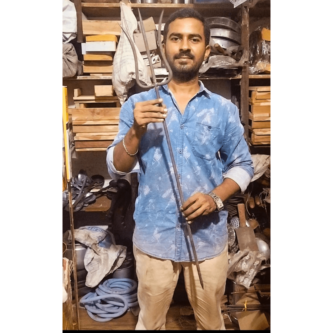 Traditional Long-Length Iron Trishul for Divine Offering and Worship ( Big Size )