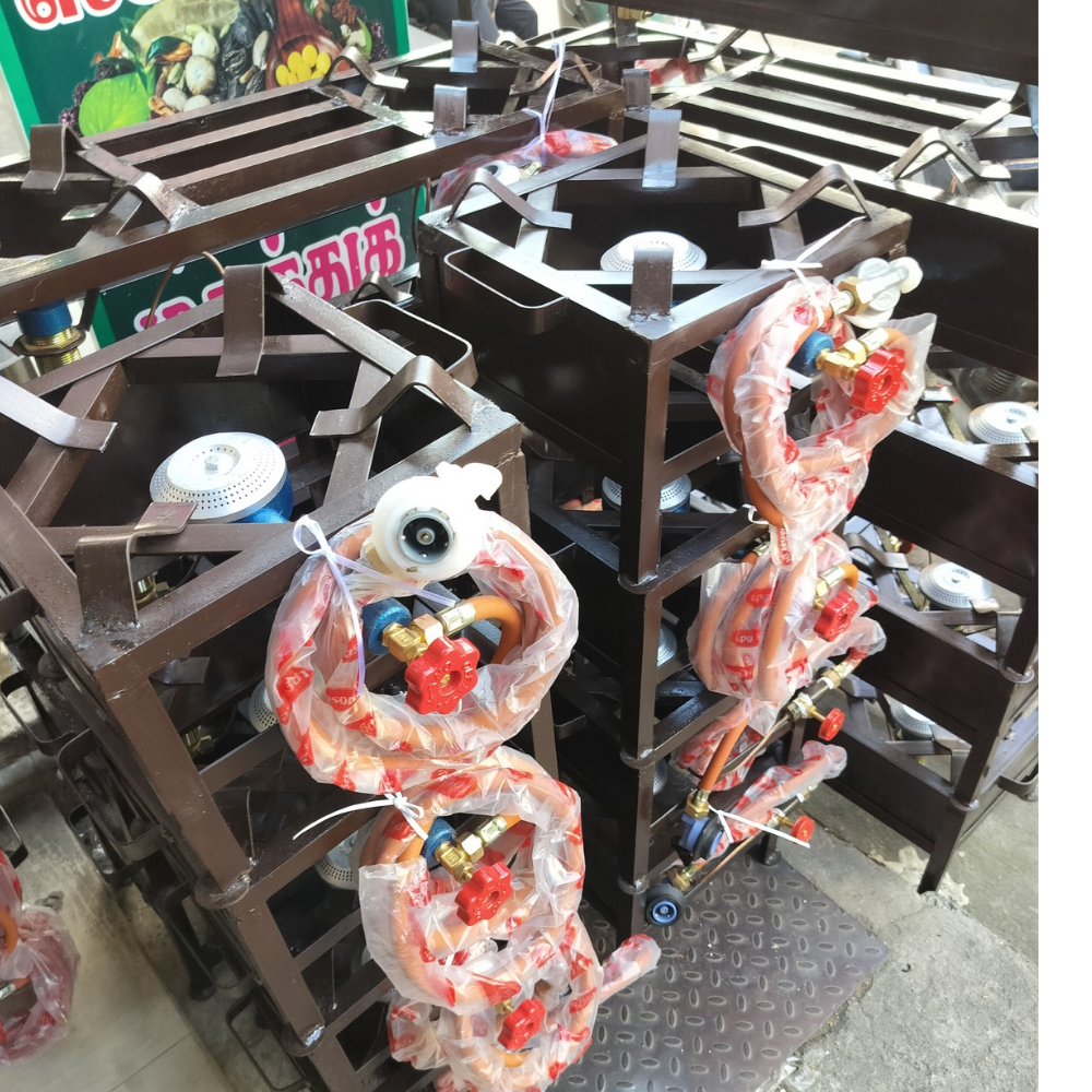 Single Burner Heavy Duty Iron Gas Stove Bhatti | High Pressure Commercial Chulha for Hotel & Catering Use