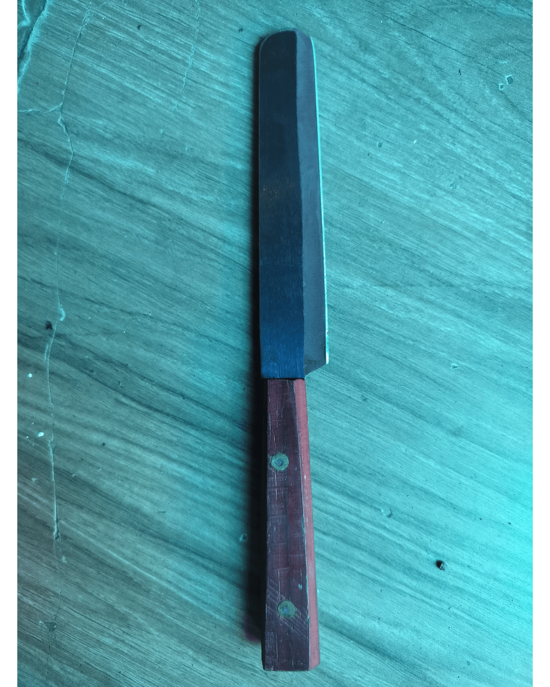 Traditional Kerala Kitchen Knife – Red Wooden Handle | Multipurpose Cutting Knife | 2-Piece Set