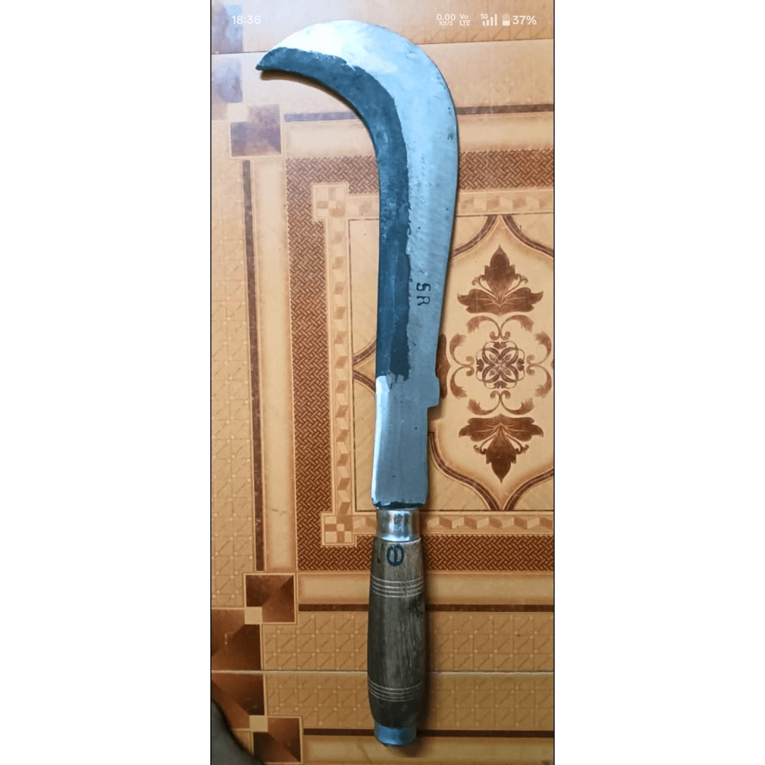 Spring Steel Billhook β Multipurpose Urukku Aruvaal (16" / 18") for Coconut, Tree Cutting & Garden Use