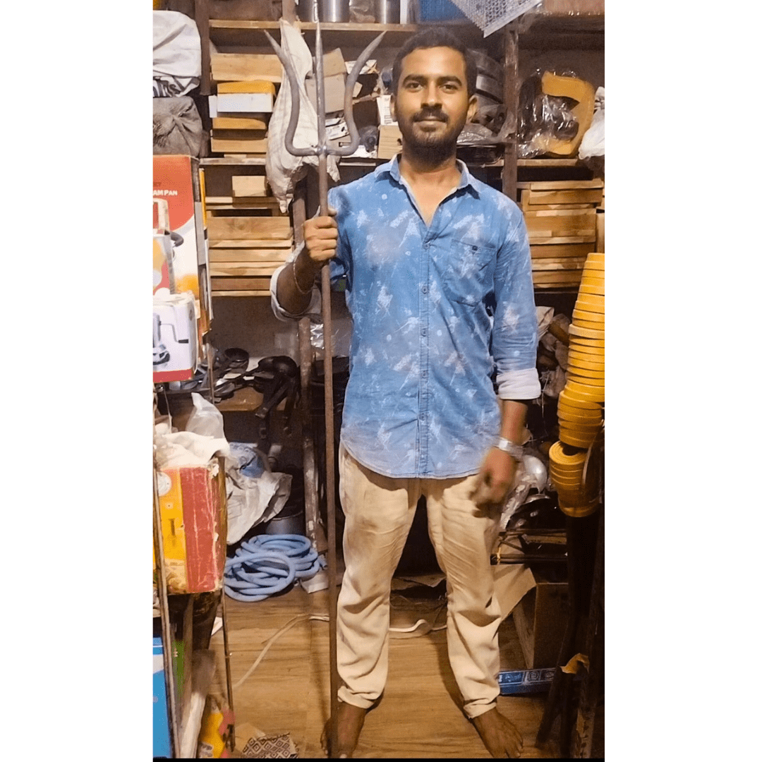 Traditional Long-Length Iron Trishul for Divine Offering and Worship ( Big Size )