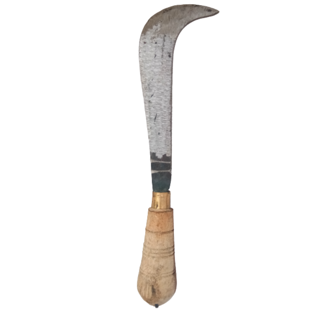 Banana Knife / Curved Knife / Paring Knife / Peeling Knife with Wooden Handle for Home, Kitchen, Gardening and Agriculture Purpose (8 in / 21 cm)