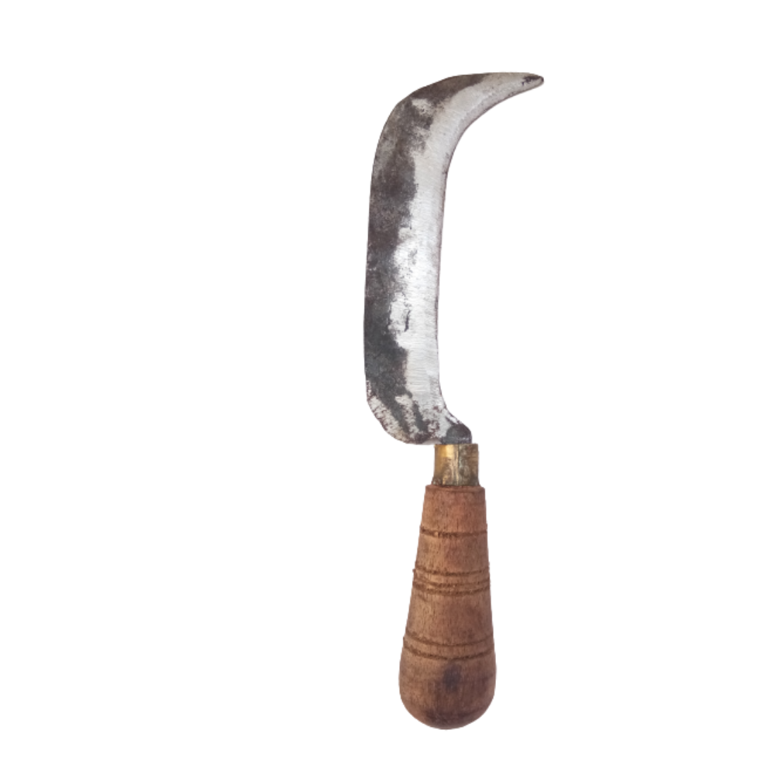 Banana Knife / Curved Knife / Paring Knife / Peeling Knife / Iron Knife with Wooden Handle (8 in / 21 cm)