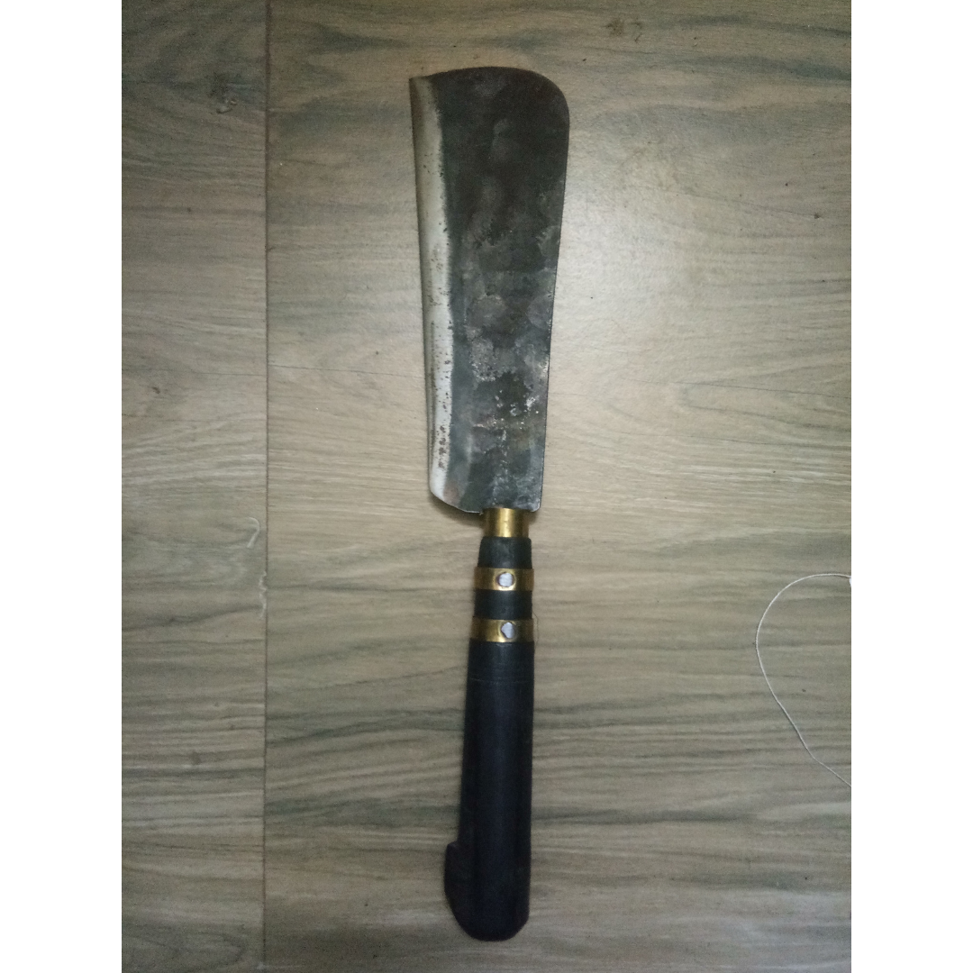 Coconut Knife Heavy Duty - Spring Steel Knife - Coconut Cutting Knife - Koduval - Big Knife - Multipurpose - Vettukathi Kerala - 10 inch Straight Blade