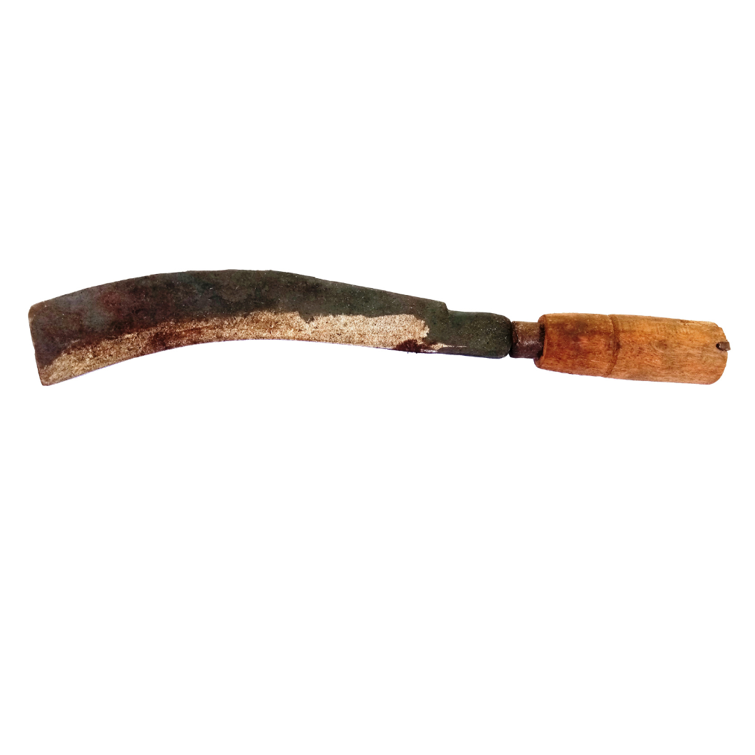 Handmade Iron Straight Billhook | Wood Cutting Knife | Coconut Breaker Tool | Motta Aruvaal | Koduval | Vaakathi | Vettukathi (40 cm Length, 600 g Weight) (Wooden Handle)