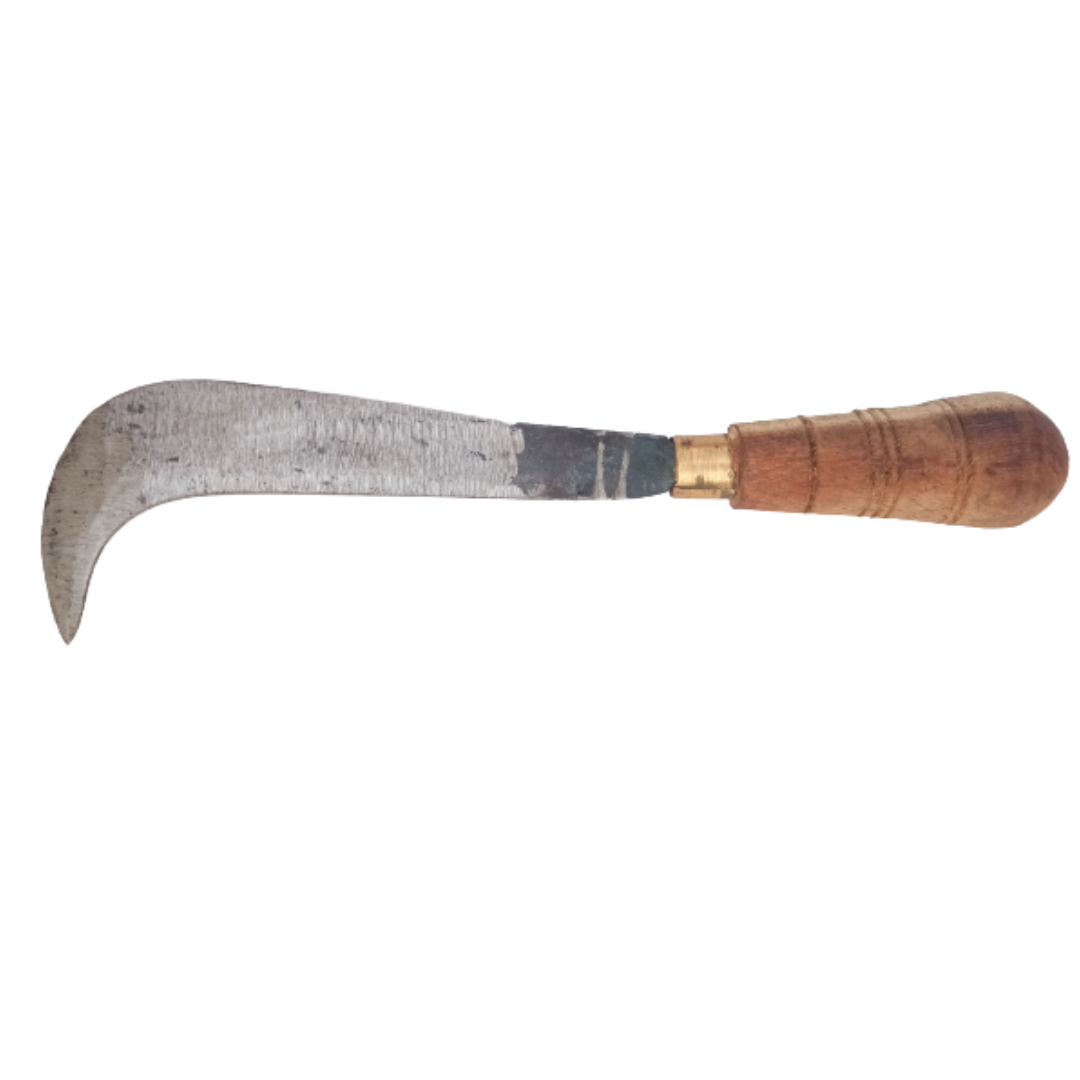 Banana Knife / Curved Knife / Paring Knife / Peeling Knife with Wooden Handle for Home, Kitchen, Gardening and Agriculture Purpose (8 in / 21 cm)