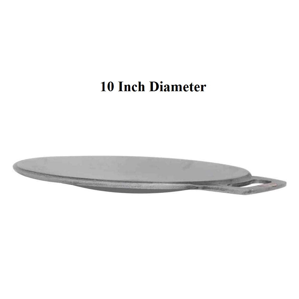 10 Inch Indolium Dosa Tawa for Making Best Dosai, Single Handle, Dishwasher Safe, Concave Base for Stove Top, Low Oil Usage (Shiny Silver, Aluminium)