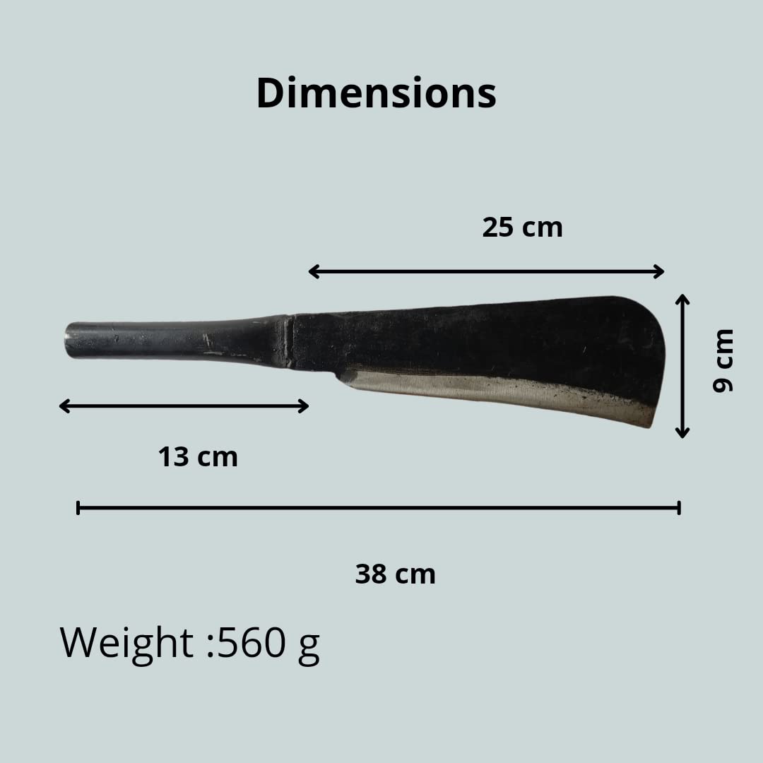 Coconut Knife Heavy Duty - Spring Steel Knife - Coconut Cutting Knife - Koduval - Big Knife - Multipurpose - Vettukathi Kerala - 10 inch Straight Blade