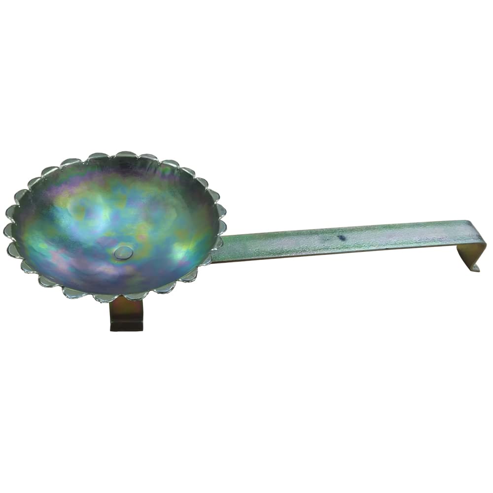 Zinc Coated Iron Incense Burner with Handle β Dhoop Stand / Sambrani Dhoop / Sambrani Karandi (Gold Color)