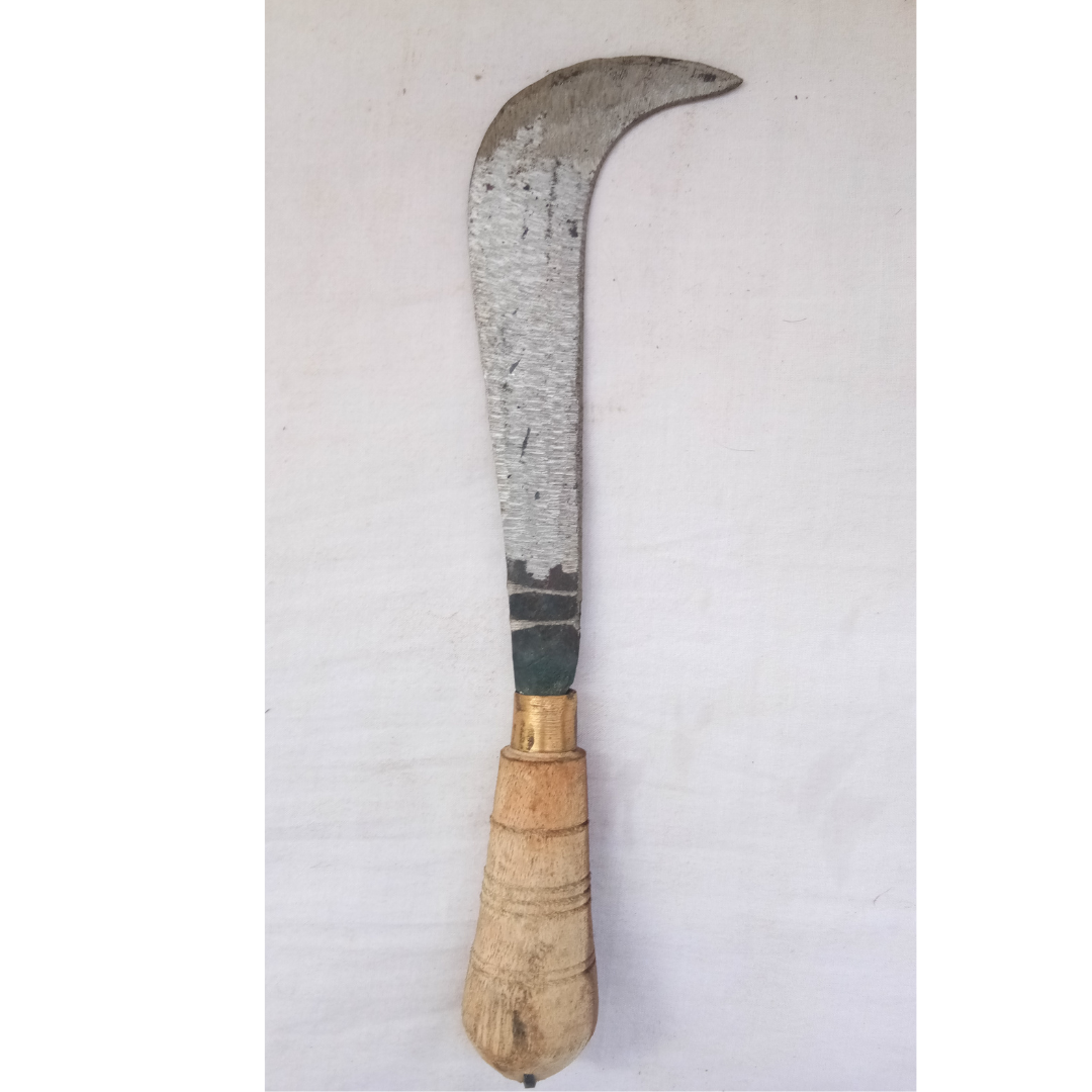 Banana Knife / Curved Knife / Paring Knife / Peeling Knife with Wooden Handle for Home, Kitchen, Gardening and Agriculture Purpose (8 in / 21 cm)