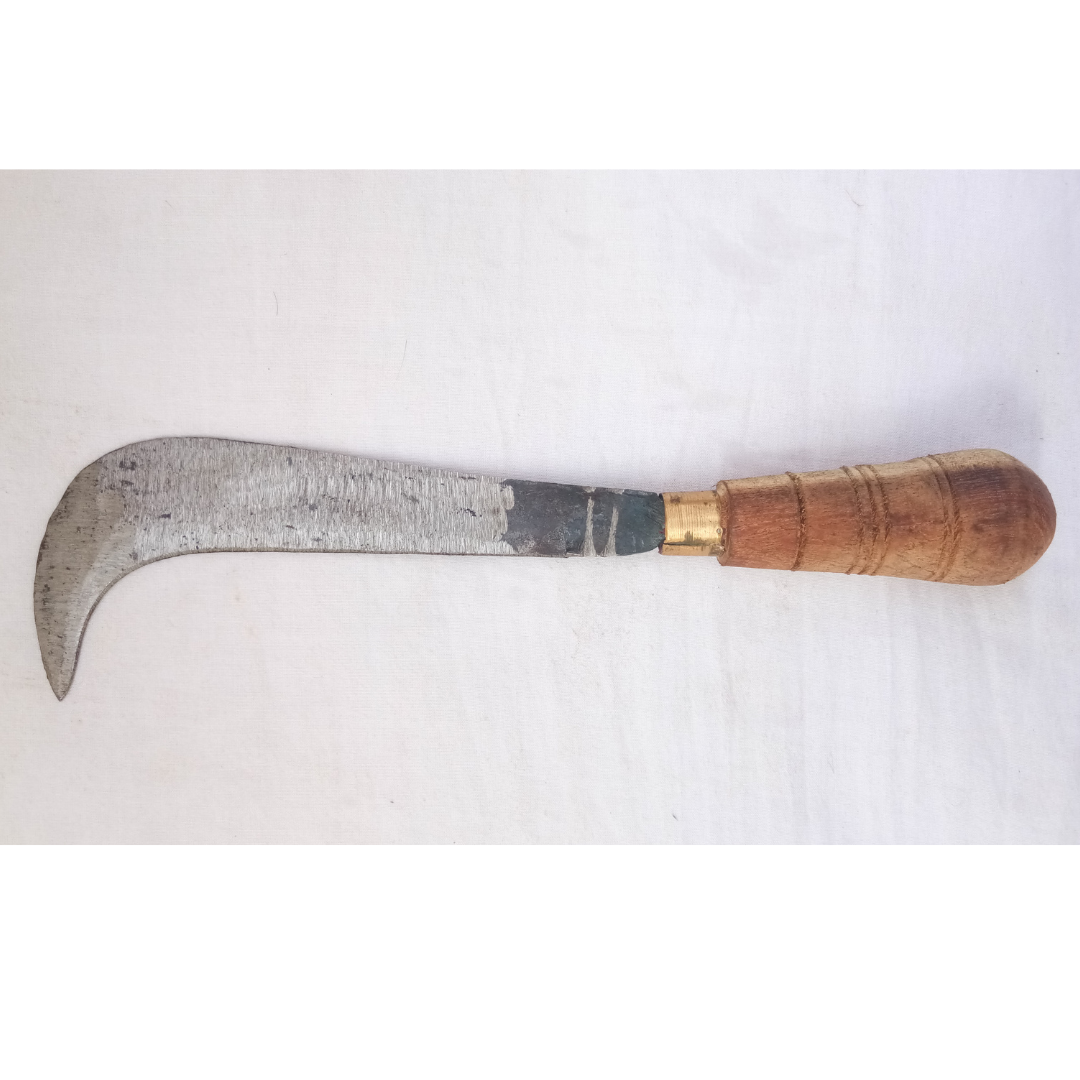 Banana Knife / Curved Knife / Paring Knife / Peeling Knife with Wooden Handle for Home, Kitchen, Gardening and Agriculture Purpose (8 in / 21 cm)