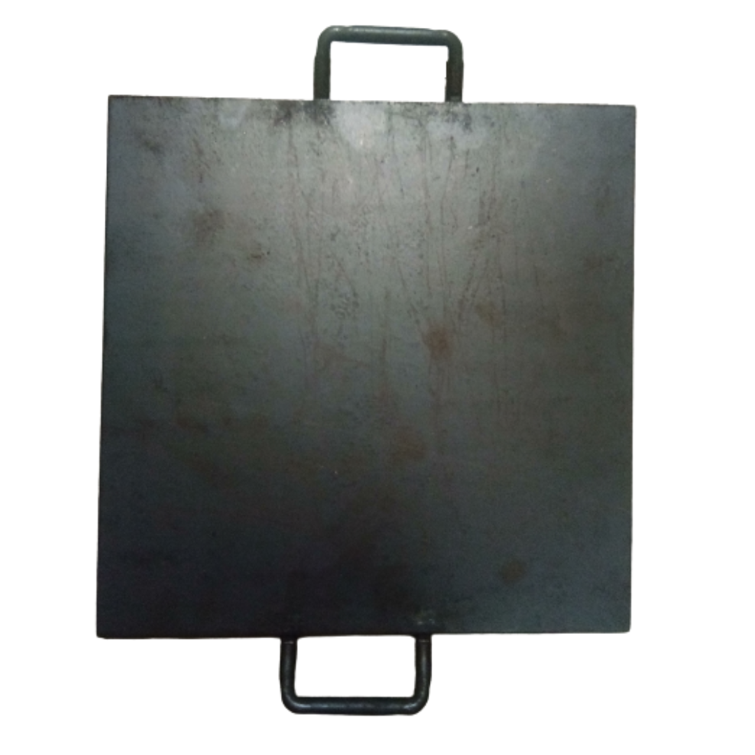 Induction & Gas Compatible Square Shaped Flat Base Iron Dosa Tawa (12 Inch, 2.5 Kg approximately)