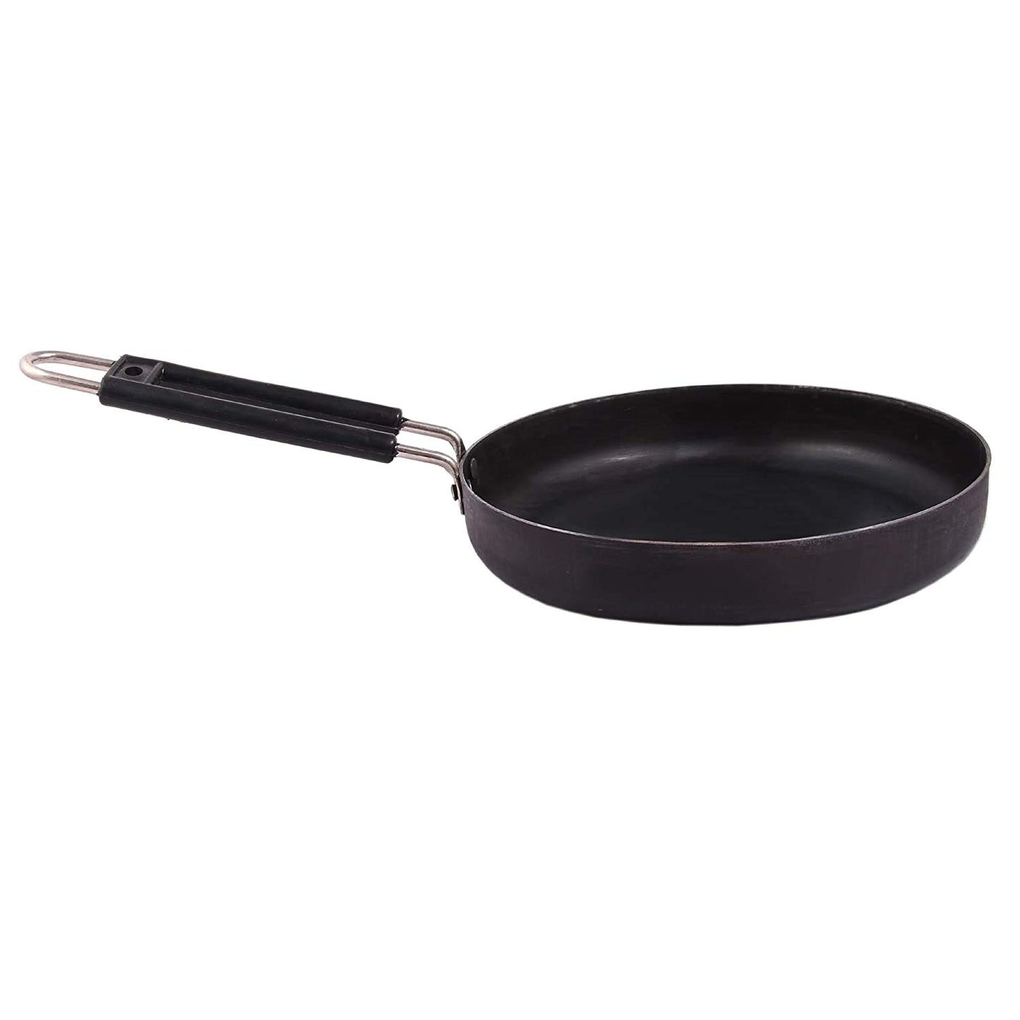 Induction & Gas Compatible Pre-Seasoned Deep Frying Iron Pan with PVC Handle