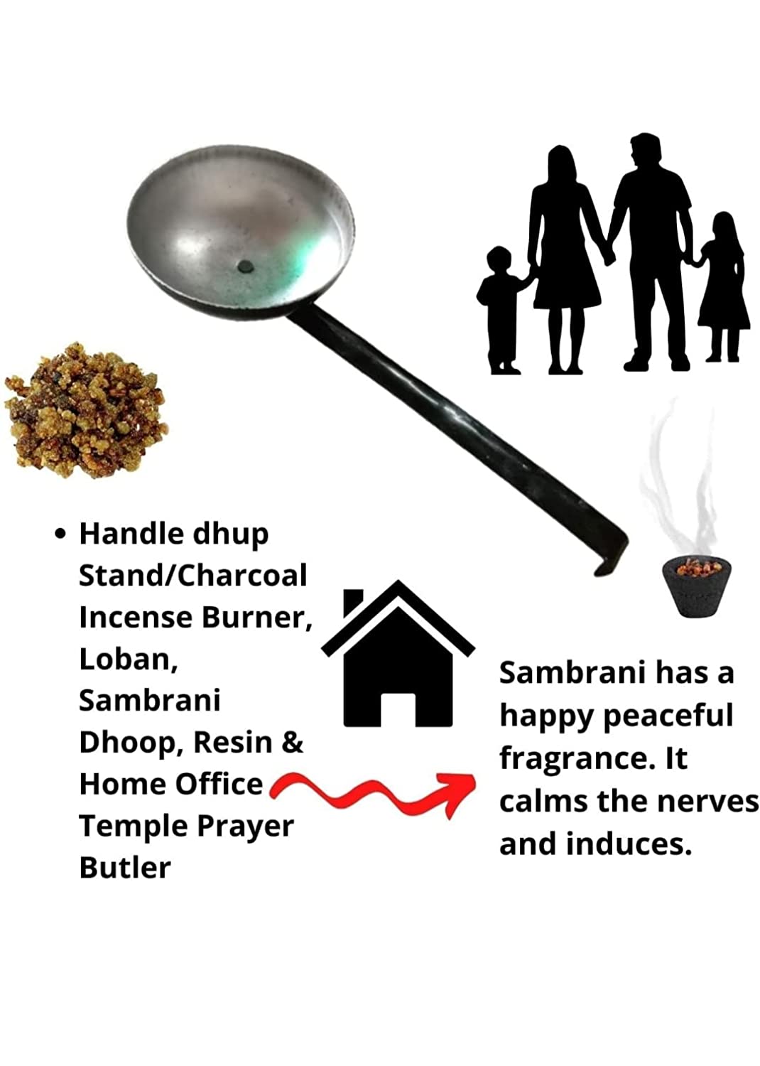 Deep Iron Incense Burner with Handle β Dhoop Stand / Sambrani Dhoop / Sambrani Karandi