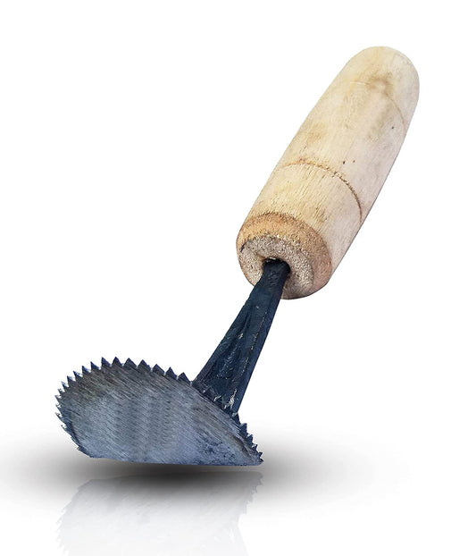Iron Coconut Scraper / Coconut Grater with Wooden Handle