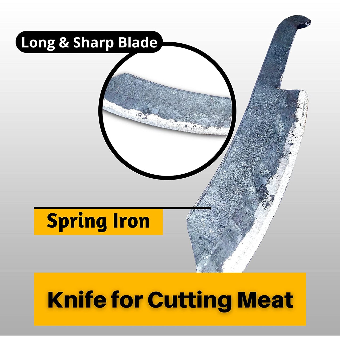 Handmade Iron Cleaver Knife / Meat Knife / Iron Knife - Suitable for Chopping, Slicing and Cutting of Meat (Small Size, 350 β 500 g Weight)